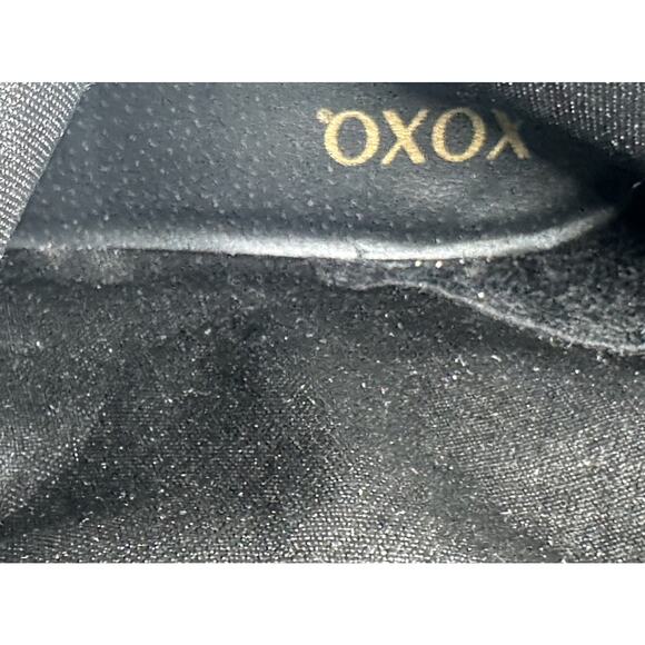 XOXO Marah-C Black Knee High Boots 8.5M Faux Leather Slouch Buckle Zip Riding - Picture 12 of 16